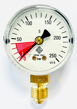 Manometer Ø50mm 0-250bar, G1/4" Anschluss unten