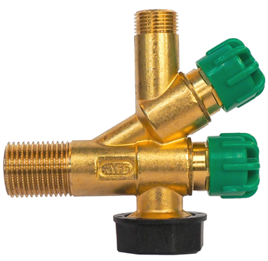 Nyffenegger Doppelventil Messing blank 1/2"  23mm