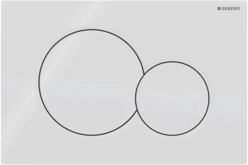 Geberit Sigma01 Betätigungsplatte rund mit 2-Mengen-Spülung, weiss / glänzend