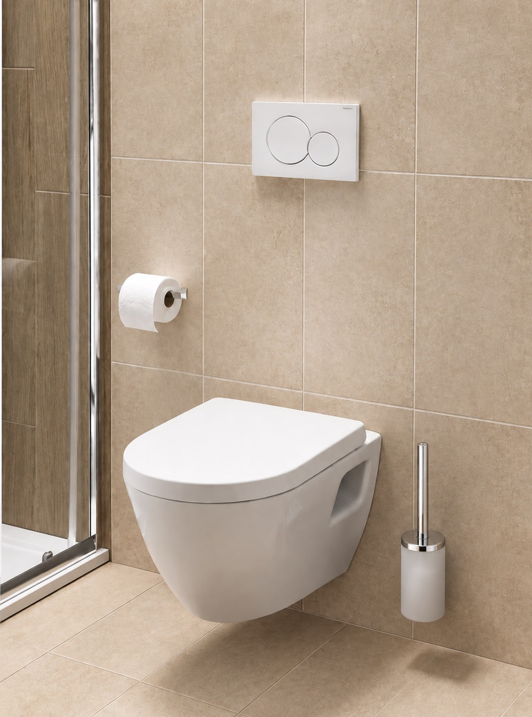 Geberit Sigma01 Betätigungsplatte rund mit 2-Mengen-Spülung, weiss / glänzend