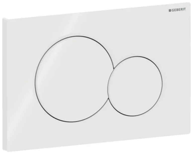 Geberit Sigma01 Betätigungsplatte rund mit 2-Mengen-Spülung, weiss / glänzend