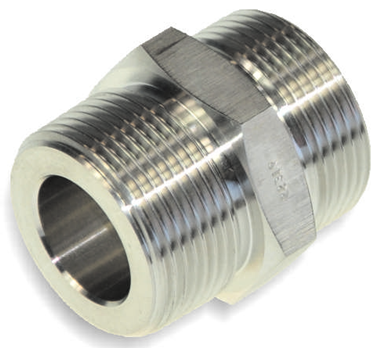 Doppelnippel zylindrisch AG 1/2" x AG 1/2" konisch mit grosser Dichtfläche Edelstahl