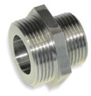Doppelnippel reduziert zylindrisch AG 2" x AG 1 1/2" konisch Edelstahl mit grosser Dichtfläche