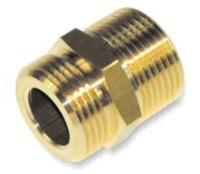 Doppelnippel zylindrisch AG2" x AG2" konisch mit grosser Dichtfläche Messing
