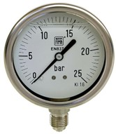Manometer mit Glyzerin Ø63mm 0-16 bar, G1/4" Anschluss unten