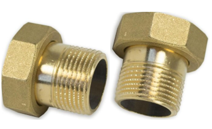 Verschraubung Raccord AG 1/2"- IG 3/4" Messing inkl. Dichtung, Pack à 2 Stück