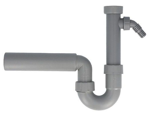 Spültisch Siphon 1 1/2"x50mm mit Winkelschauchtülle
