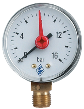 Manometer Ø50mm 0-16bar, G1/4" Anschluss unten