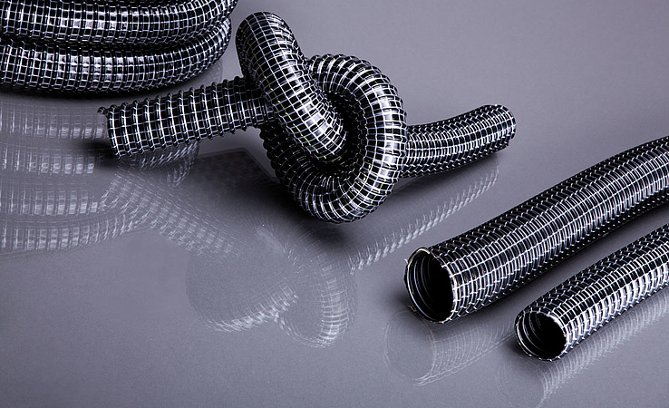 PVC Saug- und Belüftungsschlauch mit Federstahldraht Ummantelung, 38x43, 15m Rolle - CHF 15.79/m