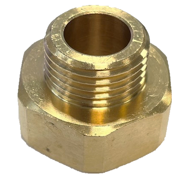 Muffennippel-Reduziert IG 1 1/2" x AG 1 1/4" Flachdichtend Messing