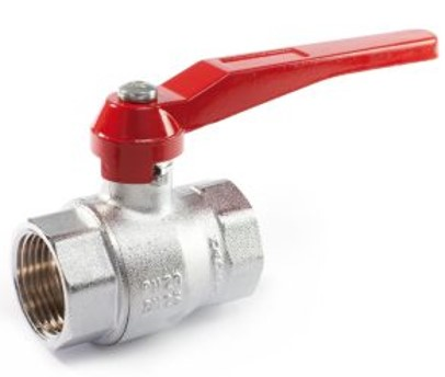 Kugelhahn mit Hebel 2" IG/IG PN20, voller Durchgang, Messing vernickelt