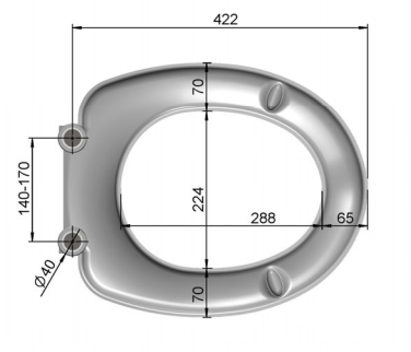 WC Sitz Eurolux ohne Deckel - Universal Ringsitz