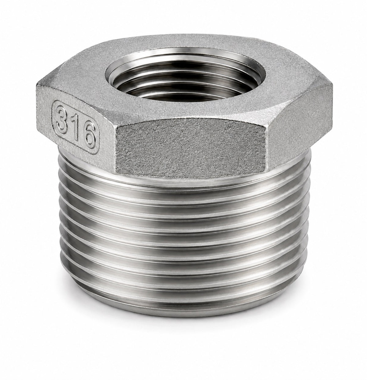 6-Kant Reduzierstück AG 1/2"x IG 3/8" Edelstahl